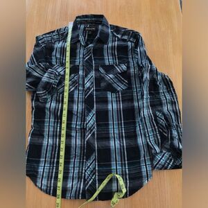 Helix Mens Button-down Shirt Size S Athletic Fit Western Style Turquoise Plaid.